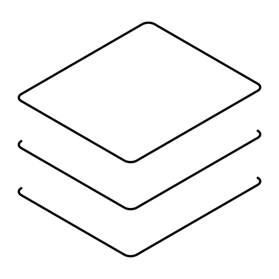 icône de ligne de couches. trois niveaux empilés les uns sur les autres. illustration vectorielle. vecteur