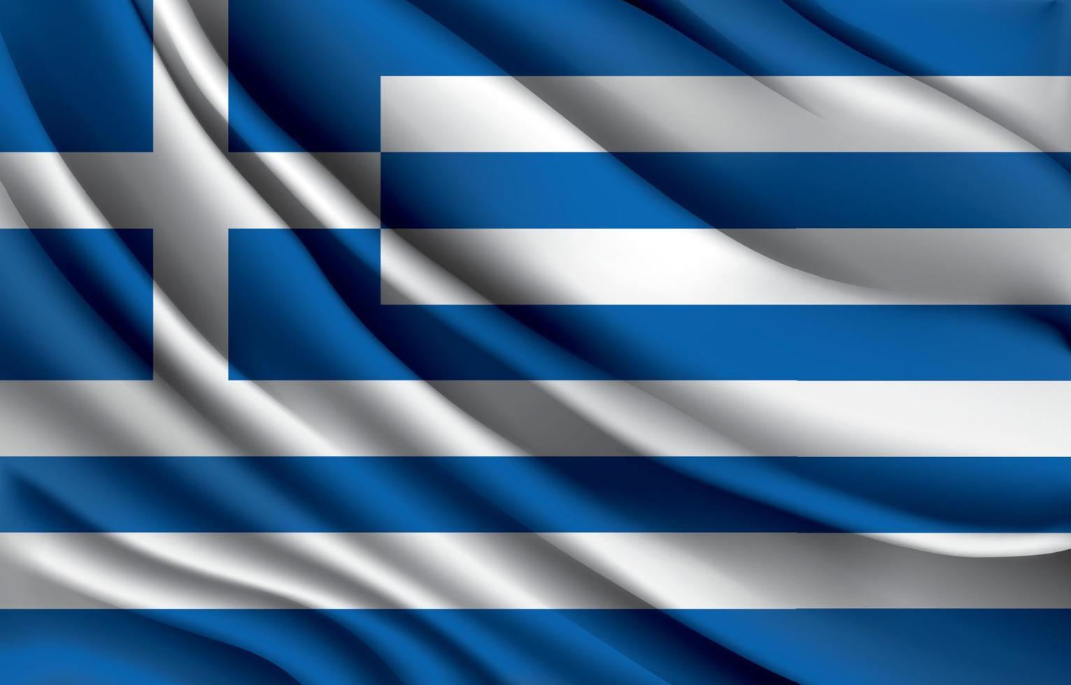 drapeau national de la grèce agitant une illustration vectorielle réaliste vecteur