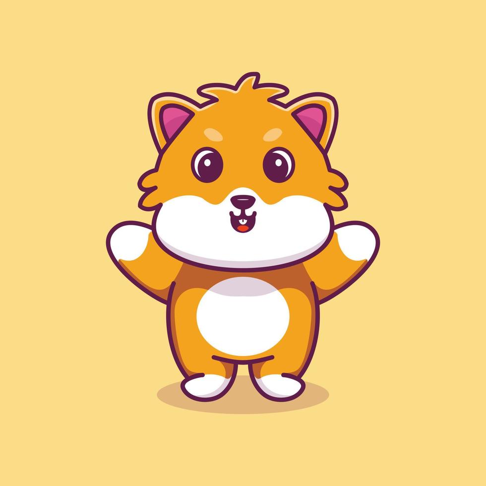 mignon hamster mascotte illustration dessin animé vecteur premium