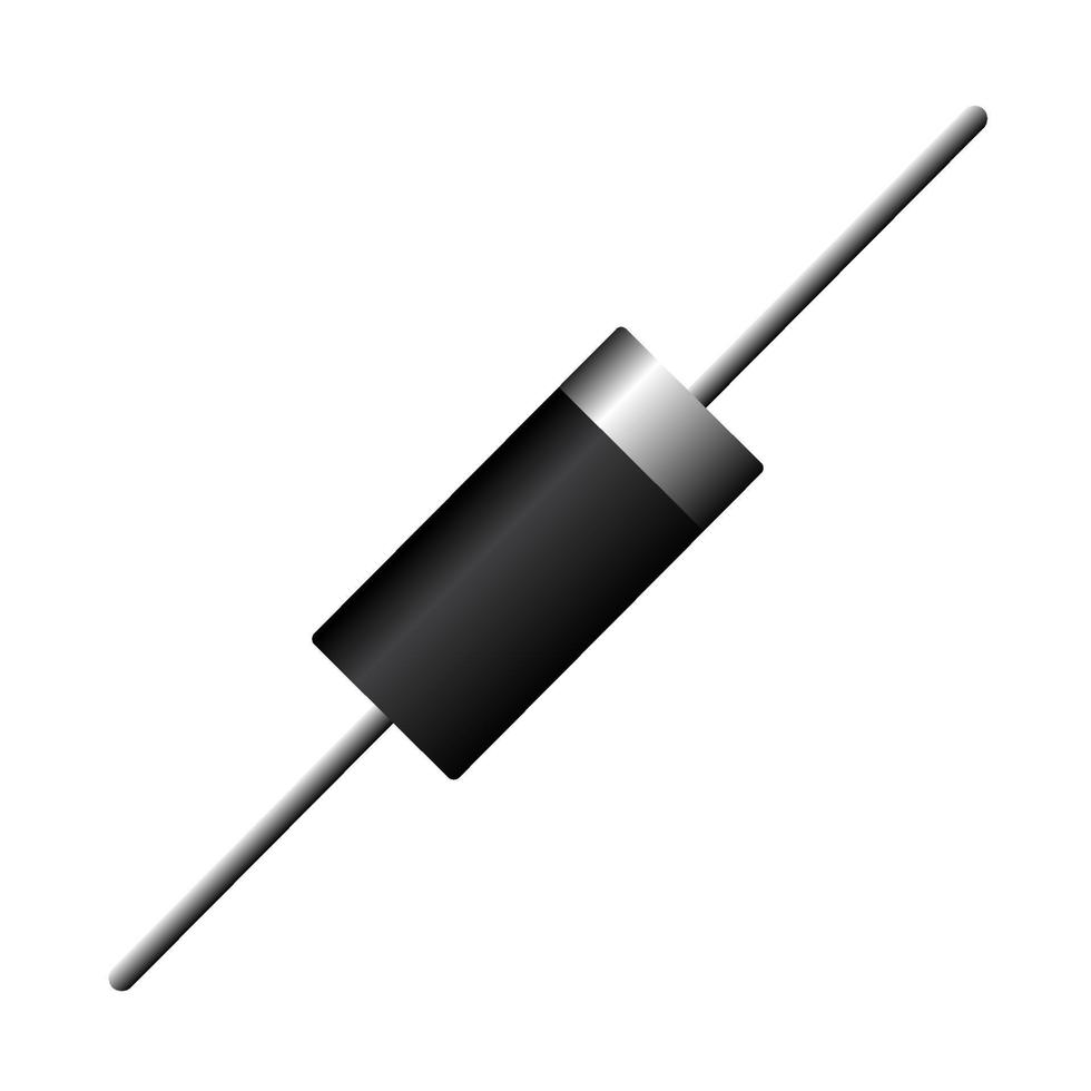 icône de diode sur fond blanc. illustration vectorielle de composant électronique. vecteur