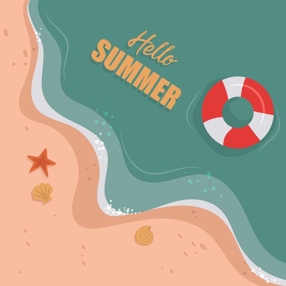 bonjour fond d'été. bannière de vacances avec mer. vecteur