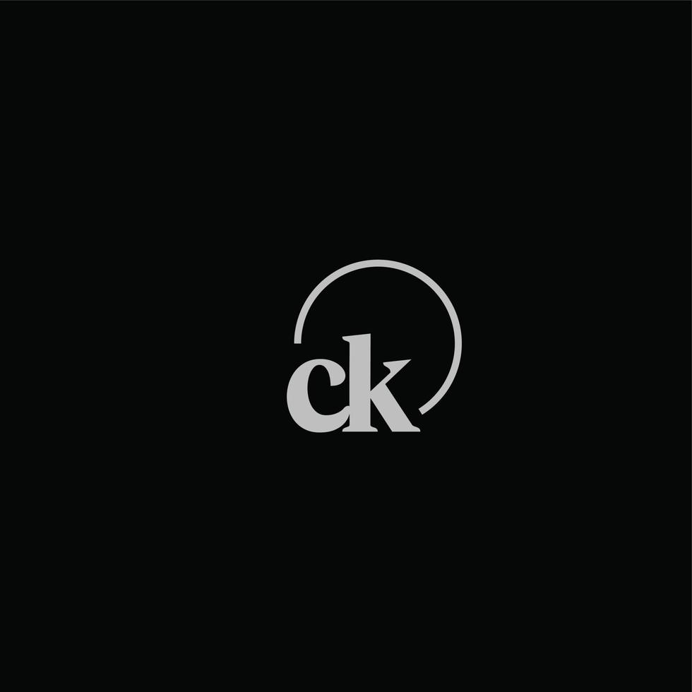 monogramme logo initiales ck vecteur