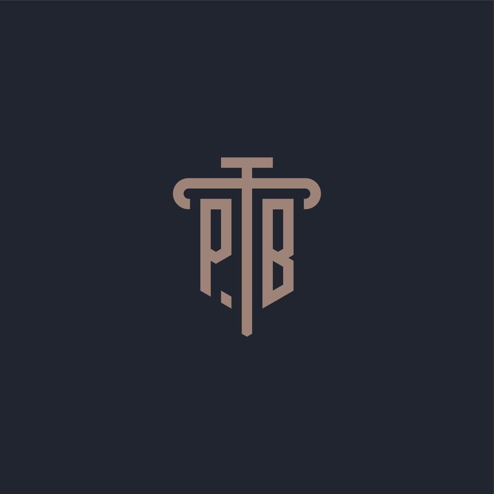 monogramme de logo initial pb avec vecteur de conception d'icône de pilier