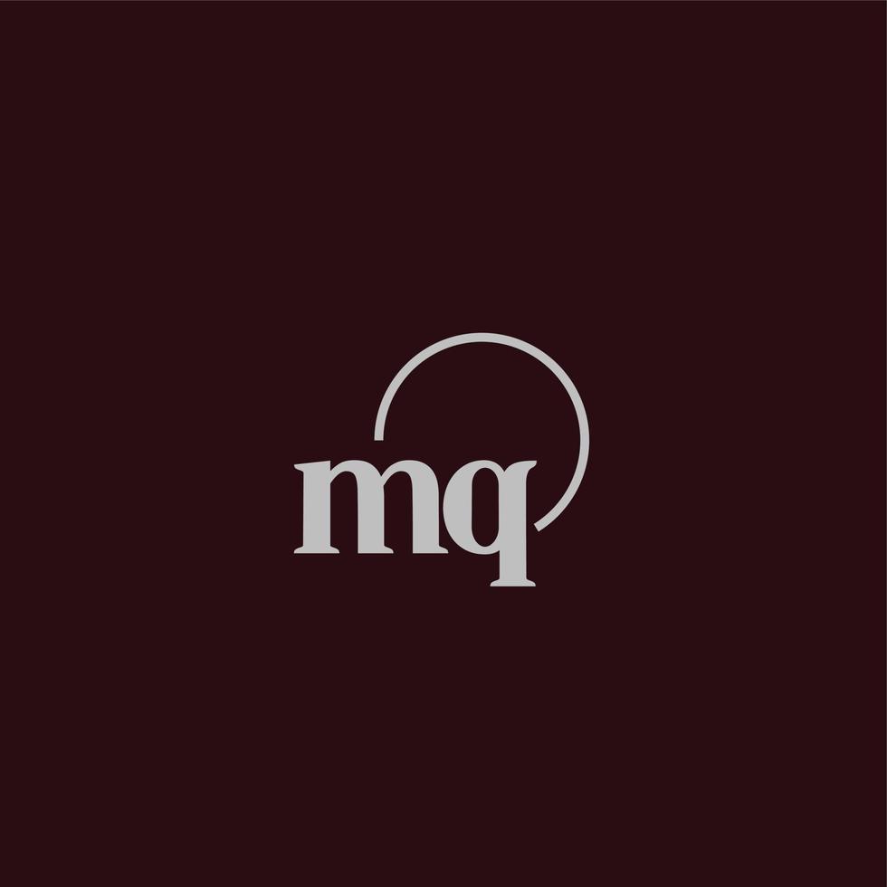 monogramme logo initiales mq vecteur