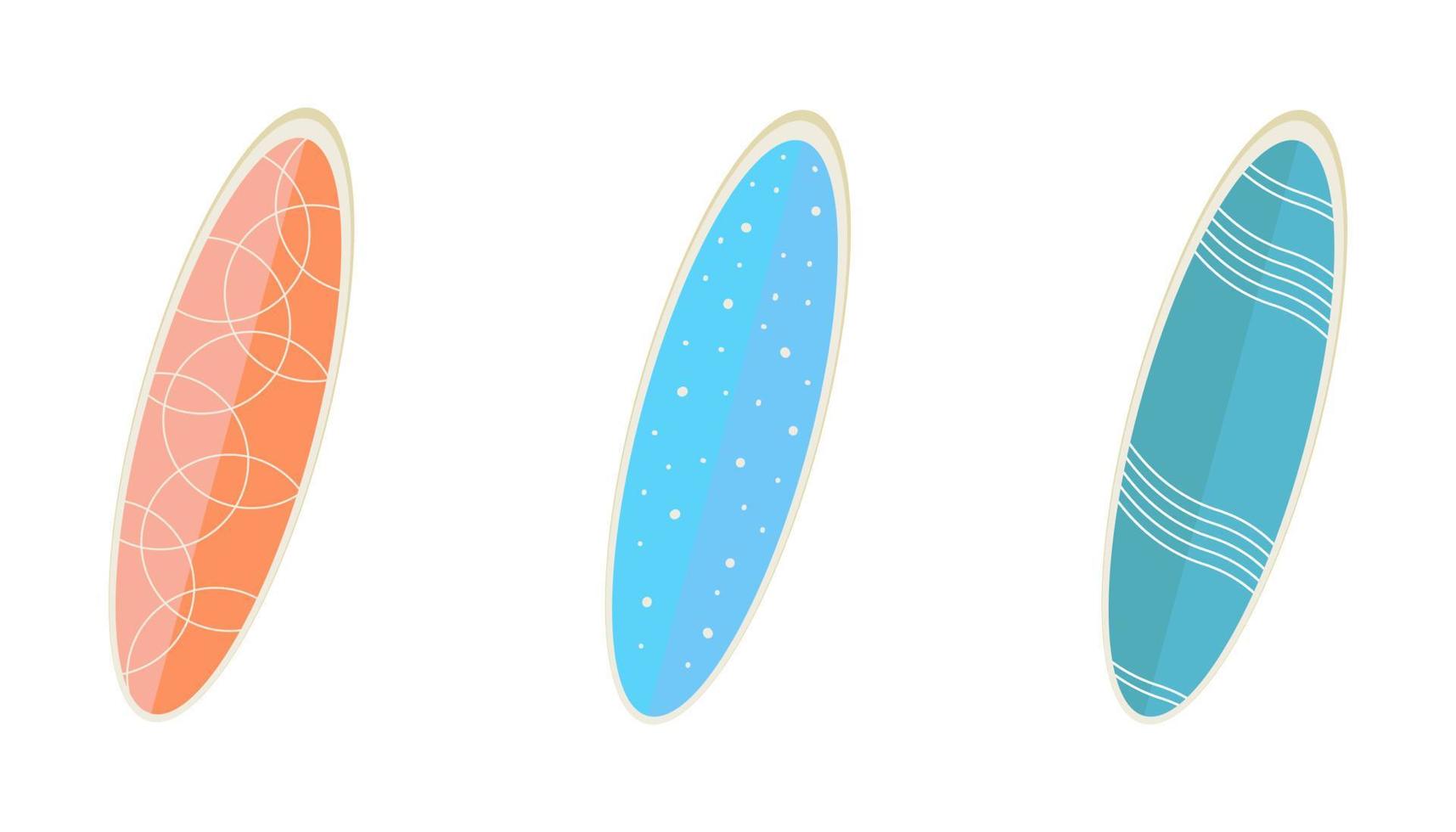 jeu d'illustration de planche de surf vecteur