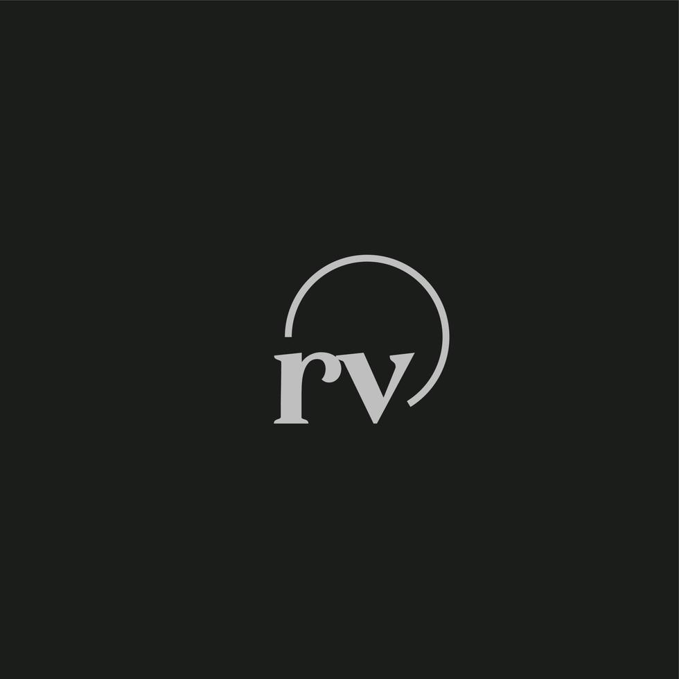 monogramme logo initiales rv vecteur