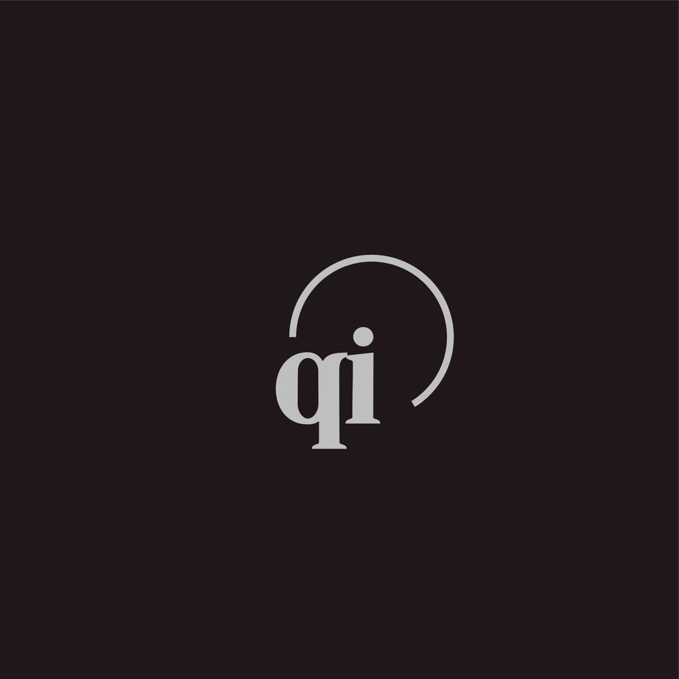 monogramme du logo des initiales qi vecteur