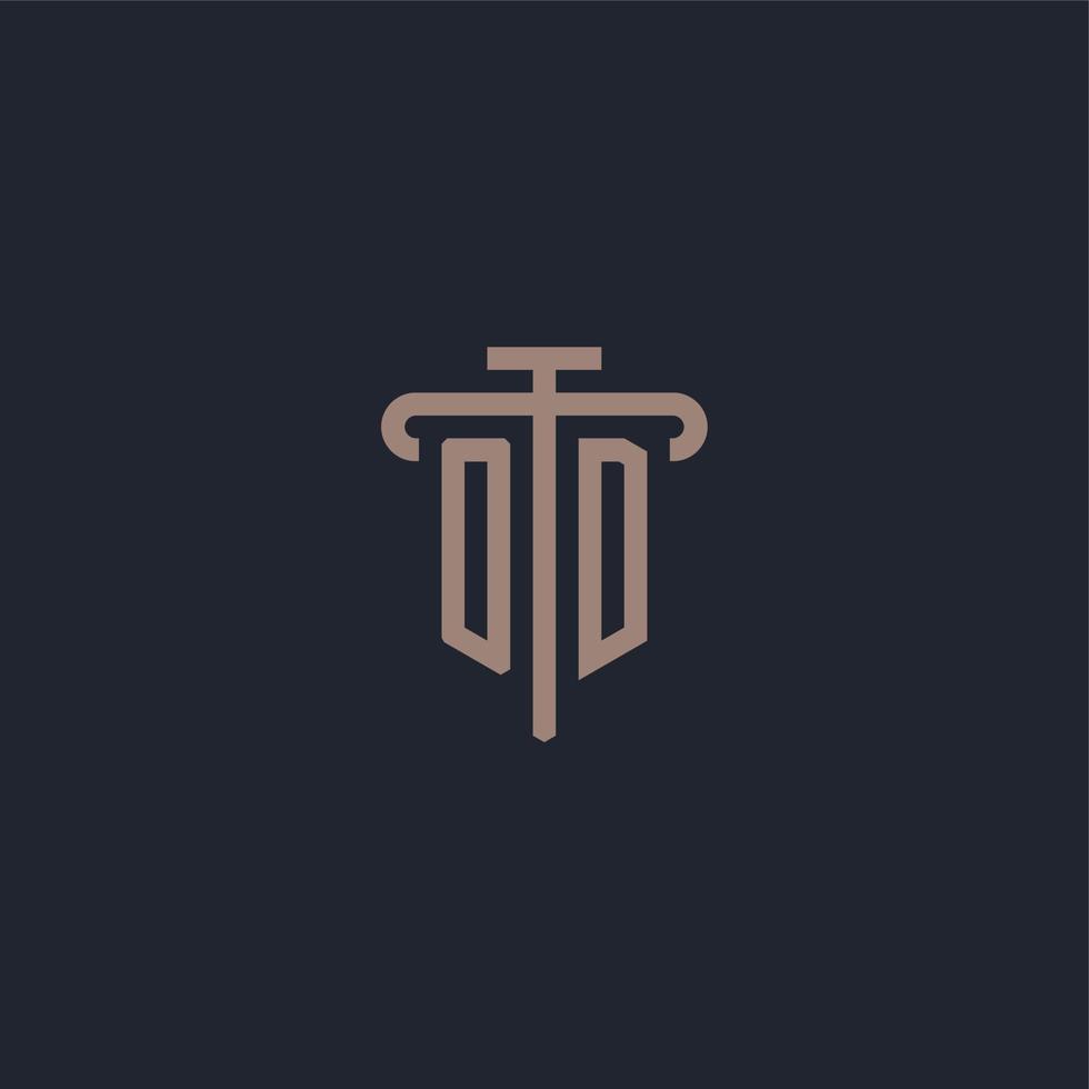 monogramme de logo initial od avec vecteur de conception d'icône de pilier