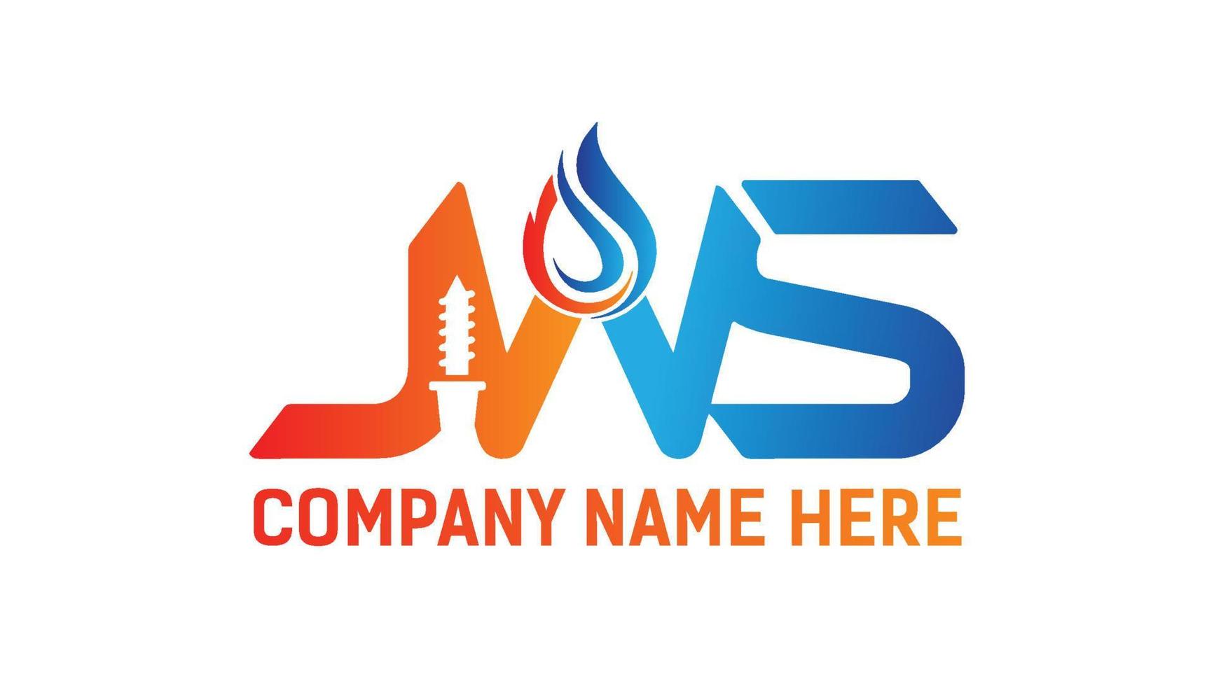 lettres jws nom initiales création de logo de société pétrolière et gazière vecteur