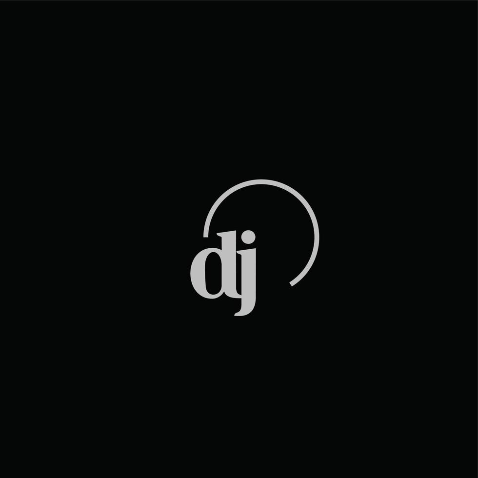 monogramme logo initiales dj vecteur