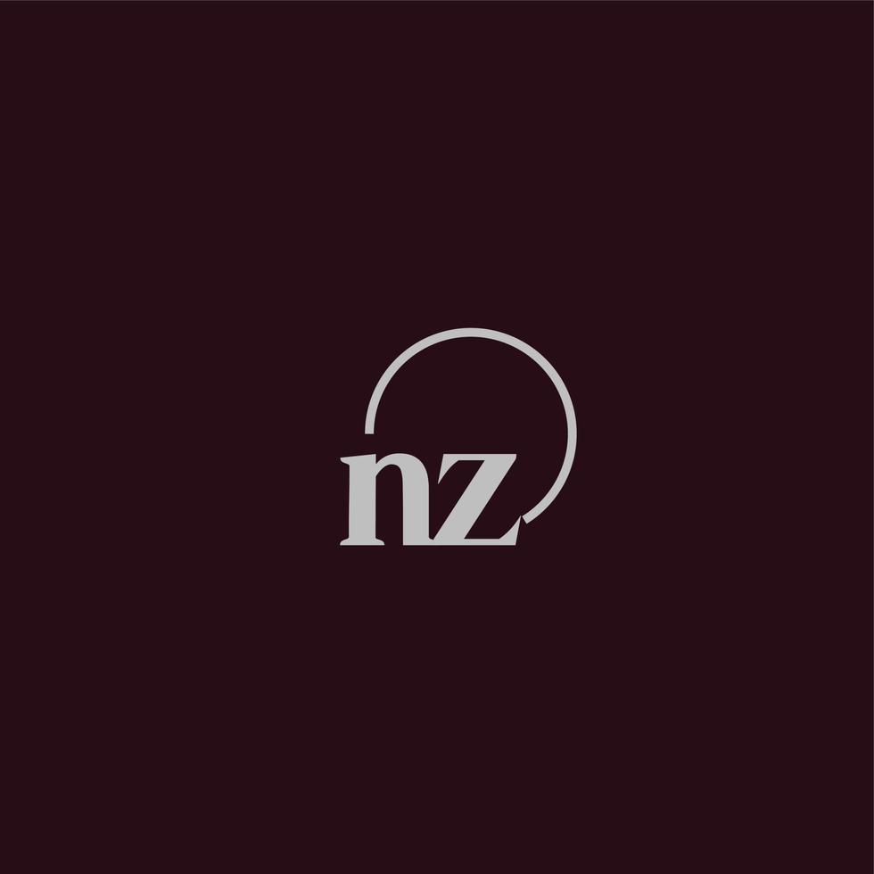 monogramme logo initiales nz vecteur