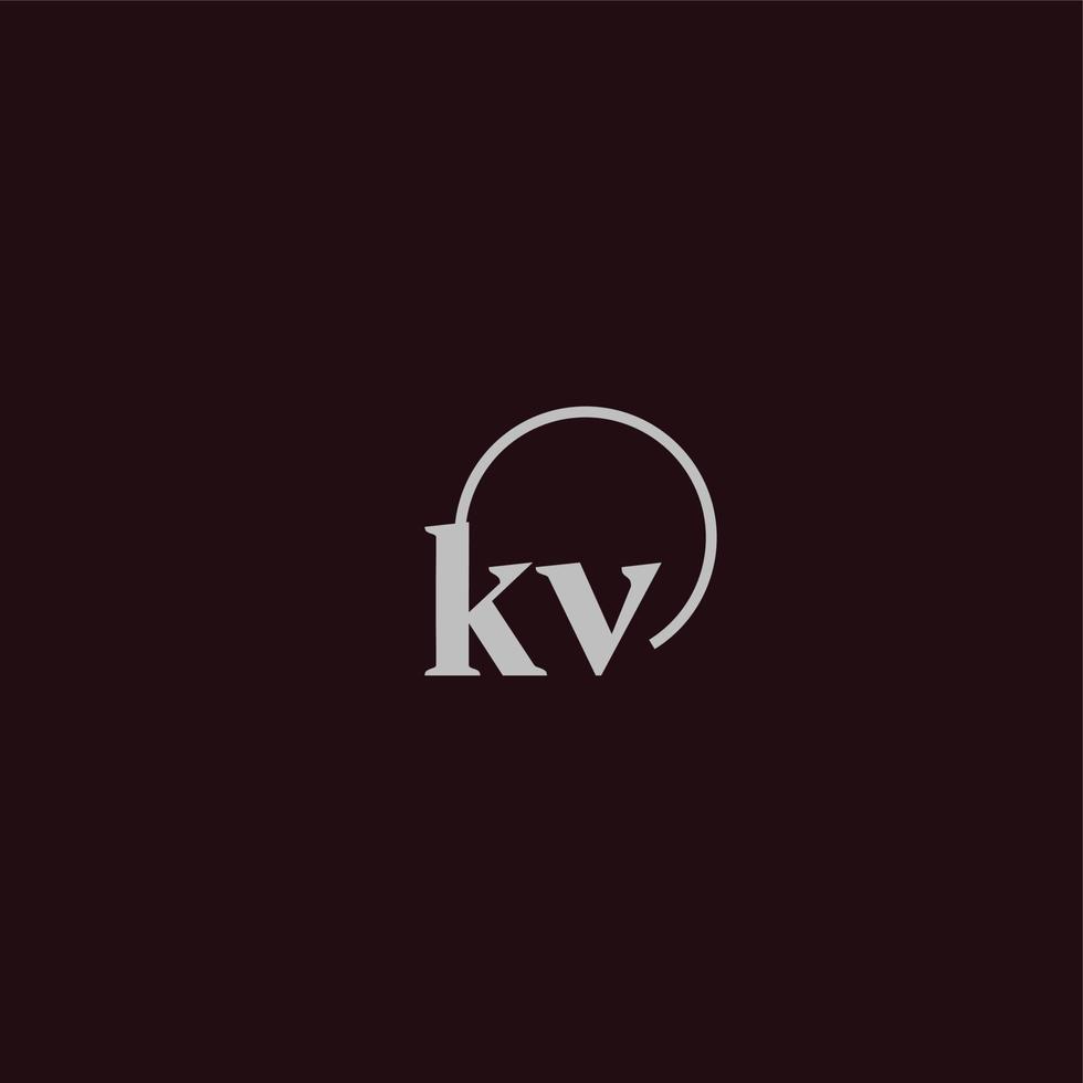 monogramme du logo kv initiales vecteur