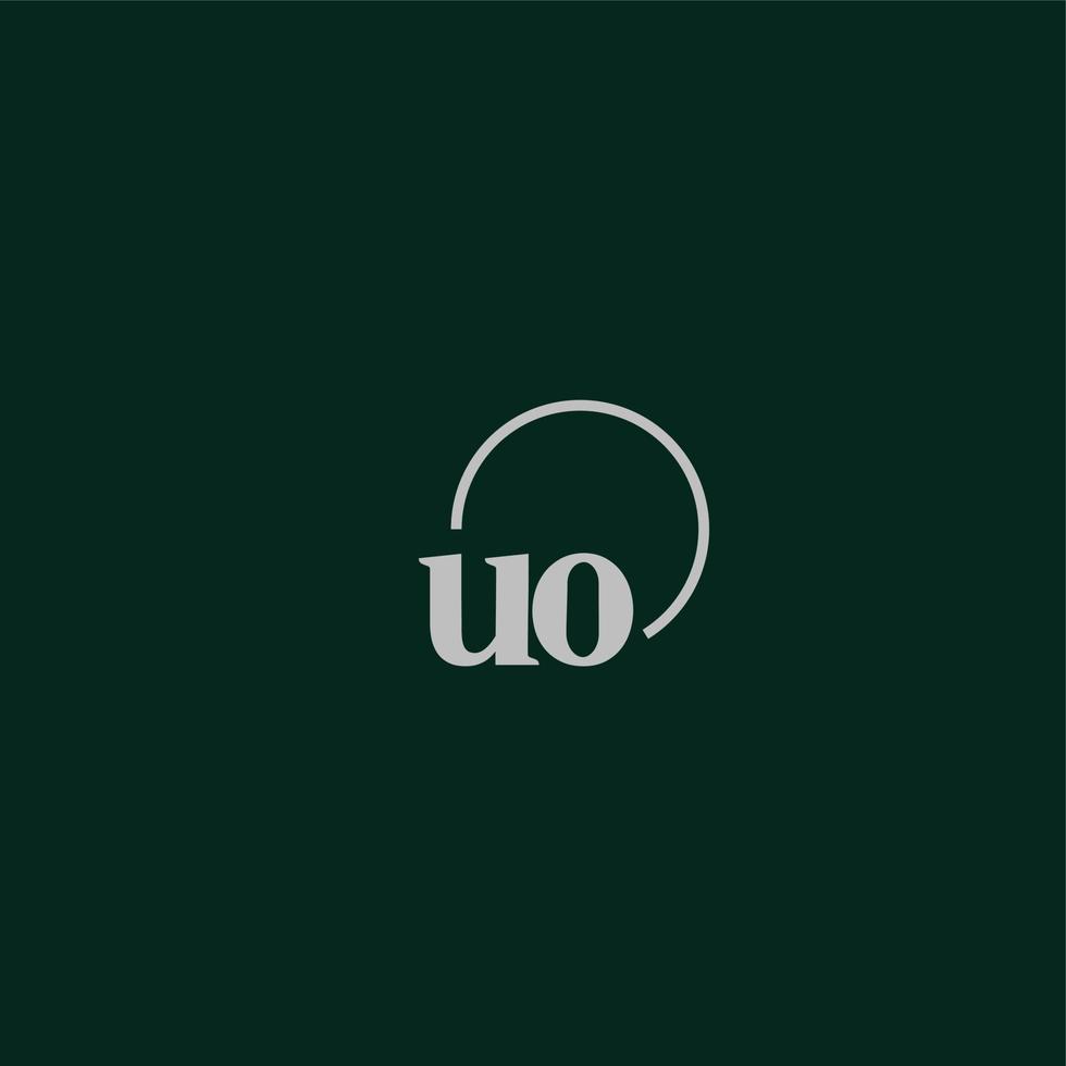 monogramme logo initiales uo vecteur