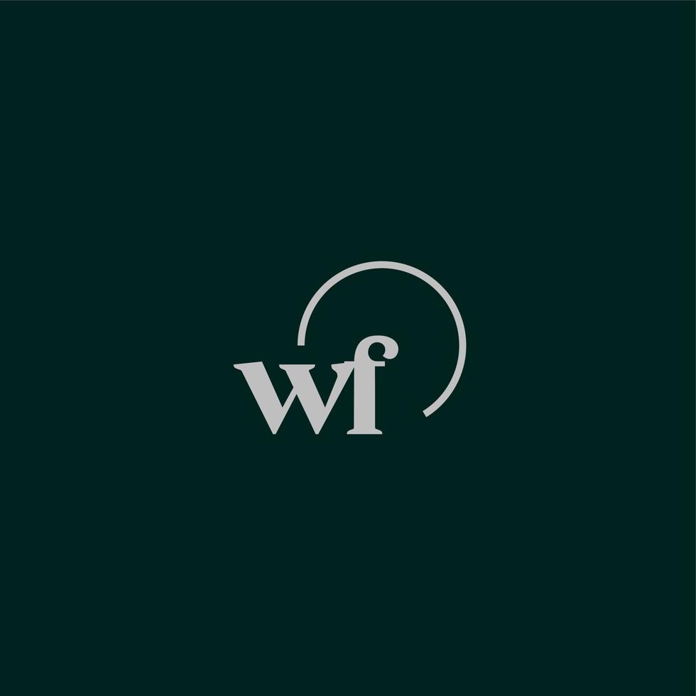 monogramme logo wf initiales vecteur