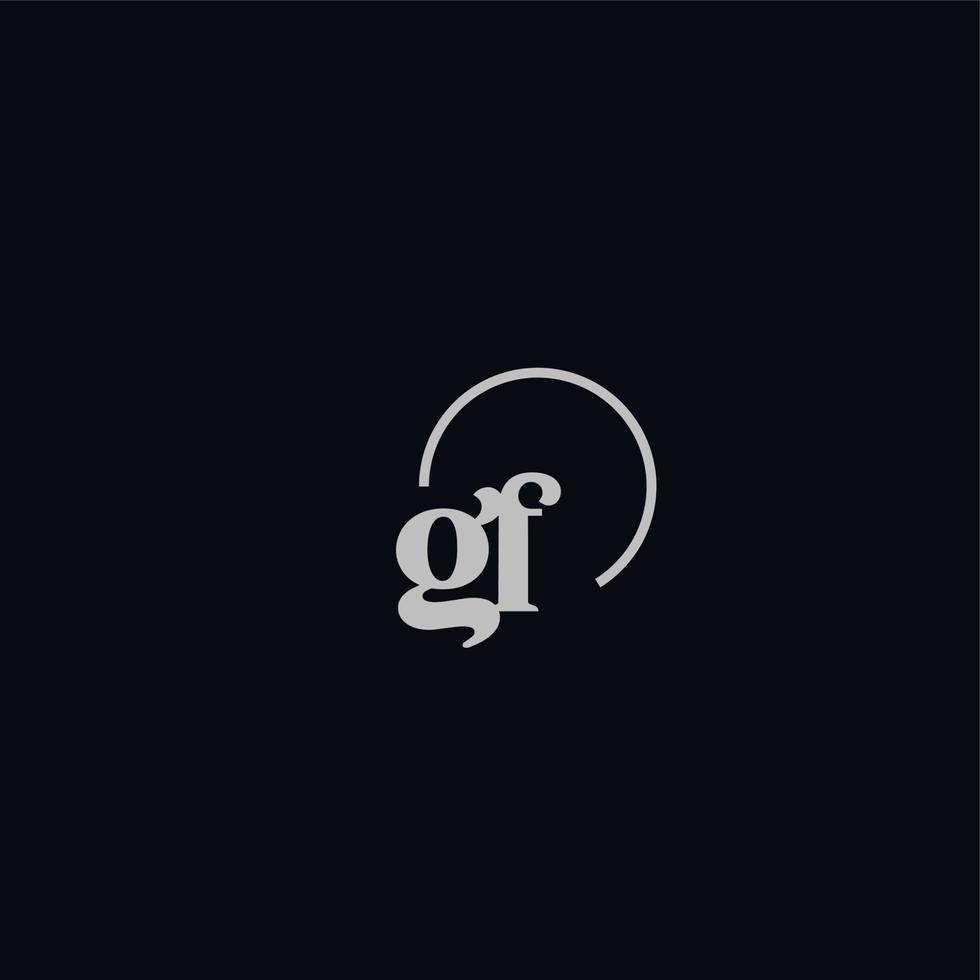 monogramme logo initiales gf vecteur