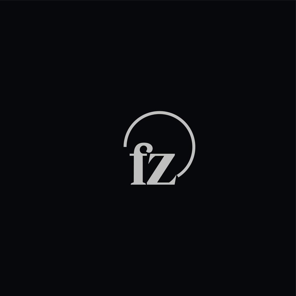 monogramme logo fz initiales vecteur