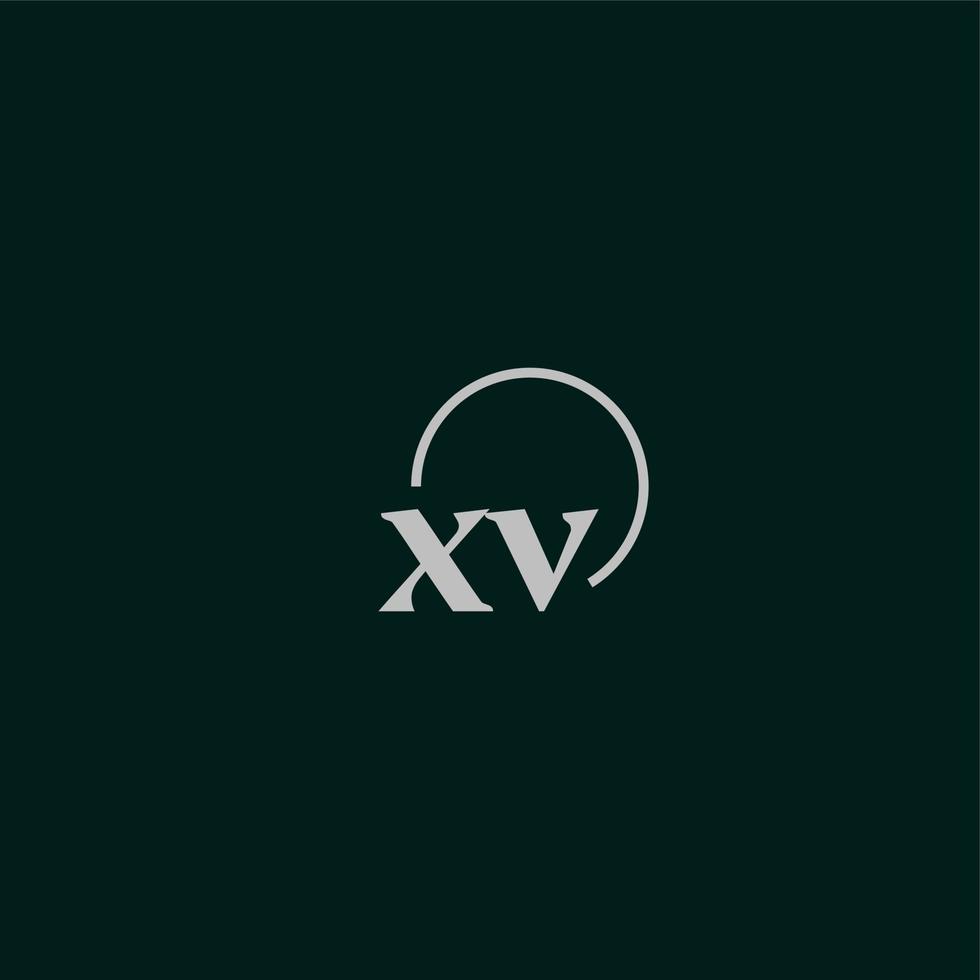 monogramme logo xv initiales vecteur