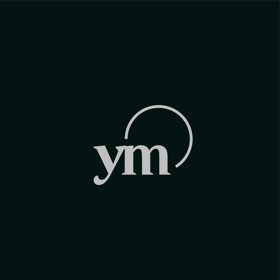 monogramme du logo des initiales ym vecteur