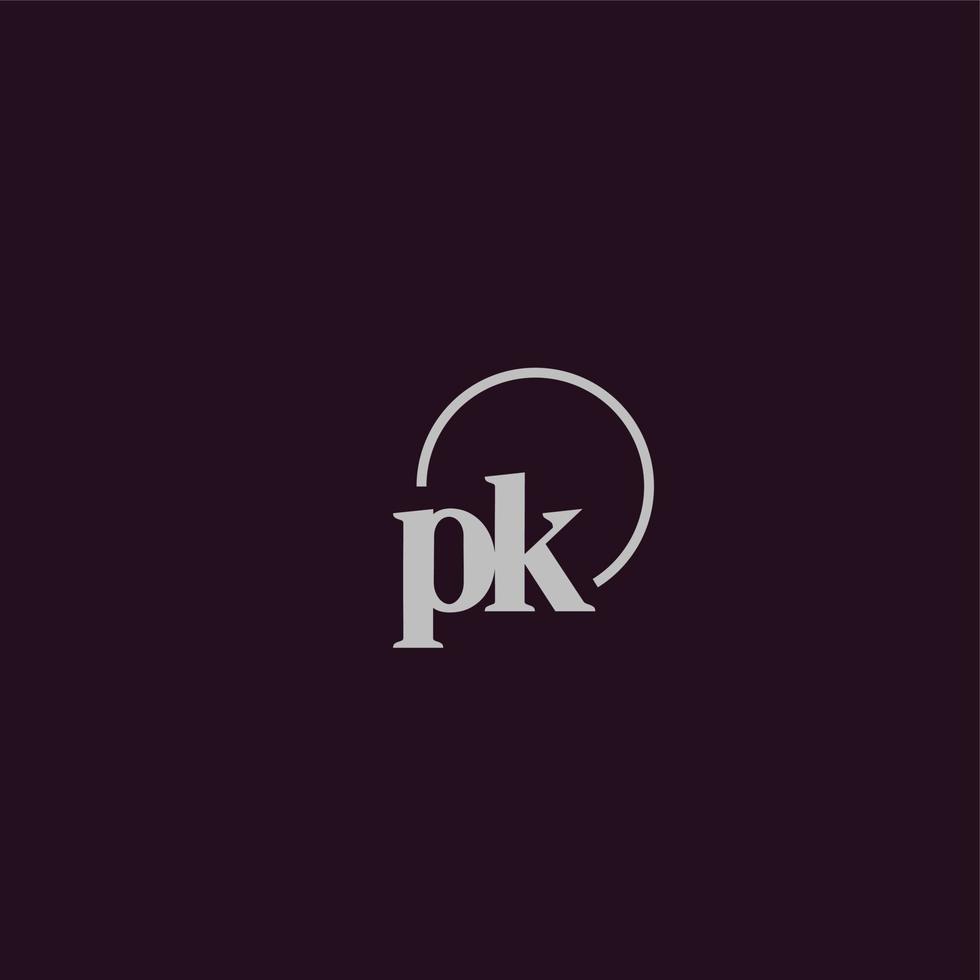monogramme logo pk initiales vecteur