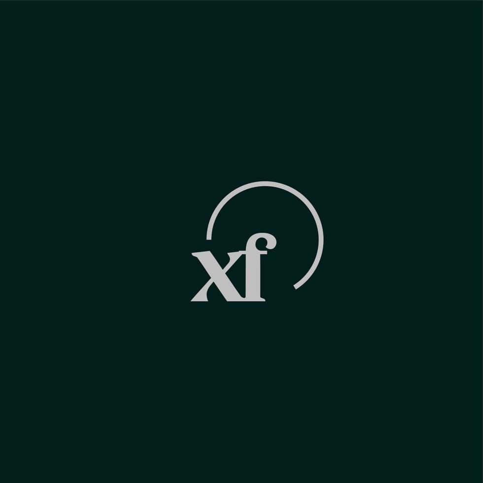 monogramme logo initiales xf vecteur