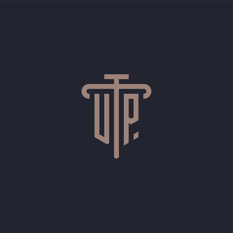 monogramme de logo initial avec vecteur de conception d'icône de pilier