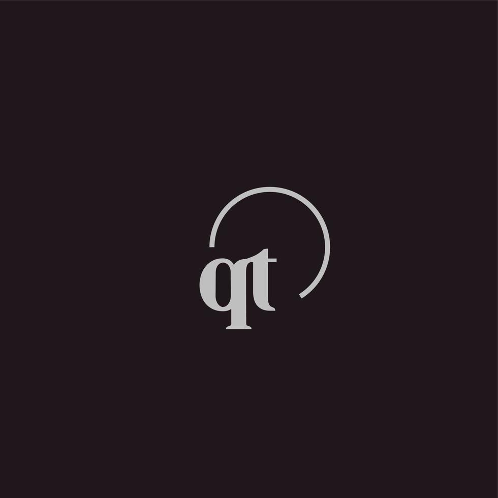 monogramme logo initiales qt vecteur