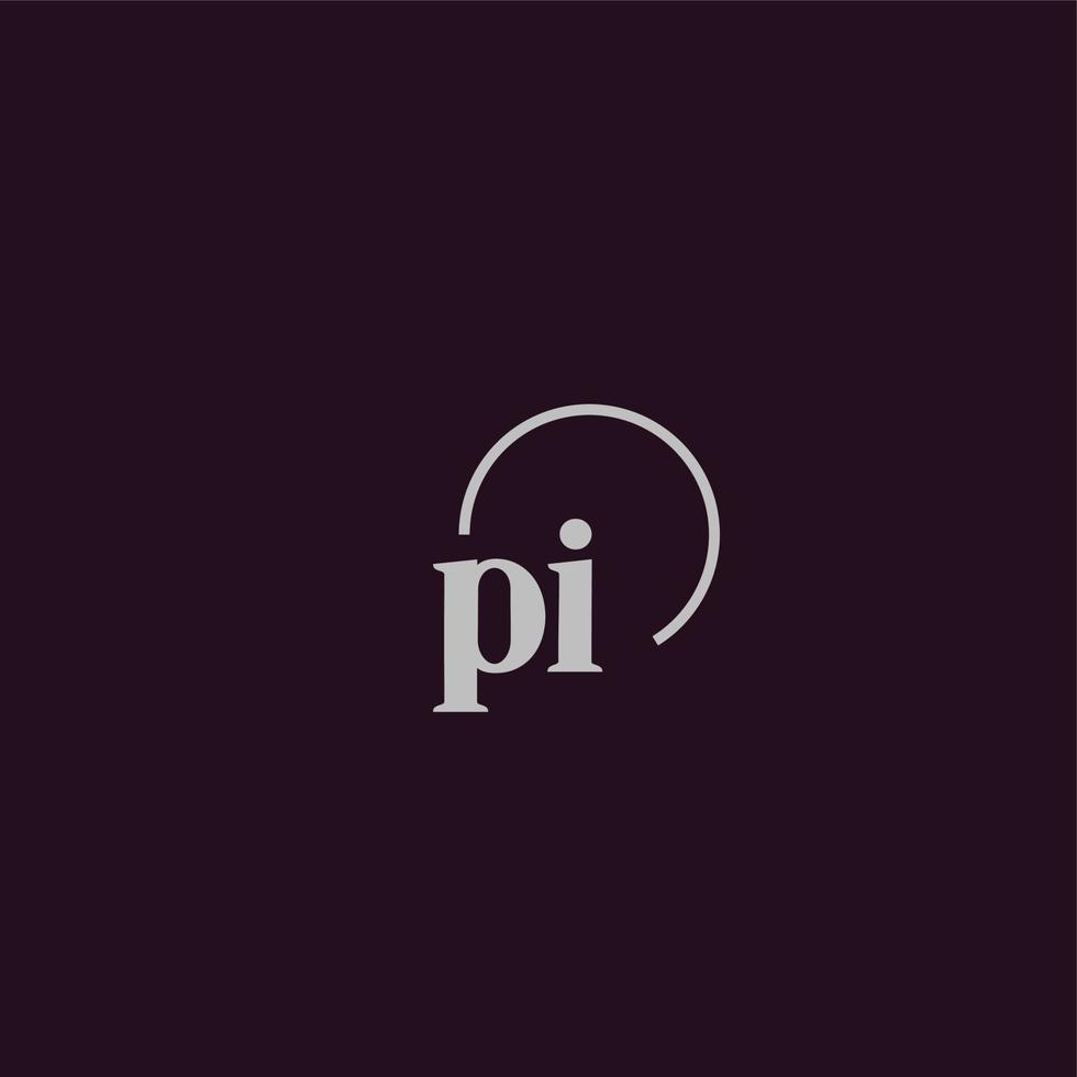 monogramme logo initiales pi vecteur