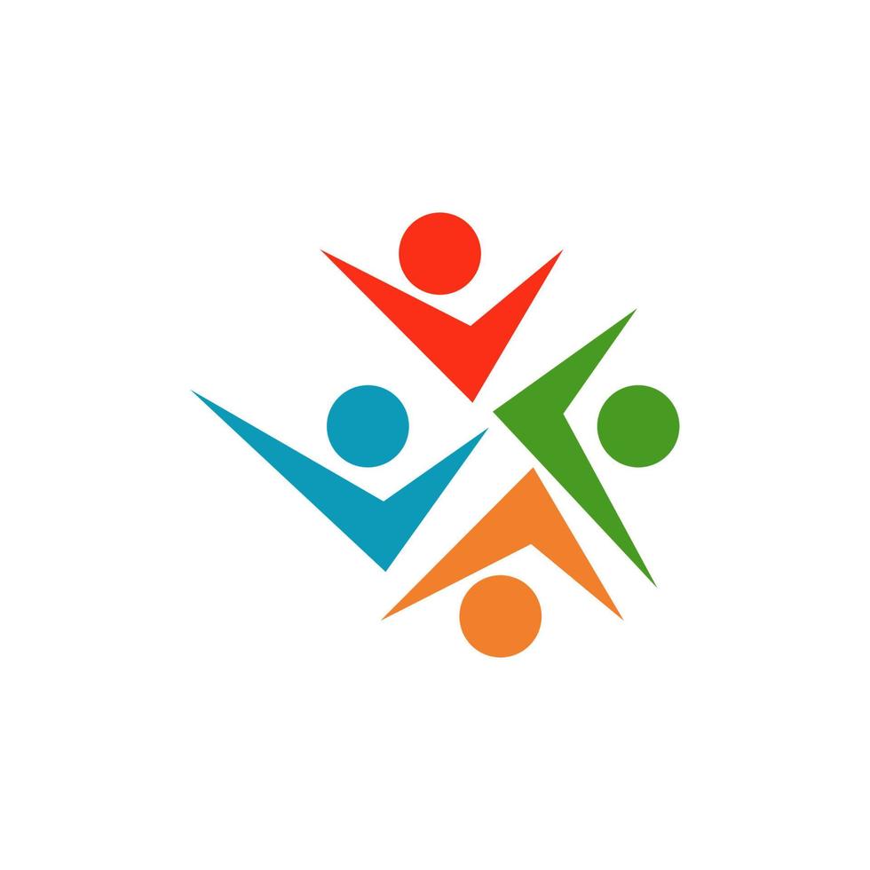 modèle d'illustration de conception de logo de soins communautaires vecteur