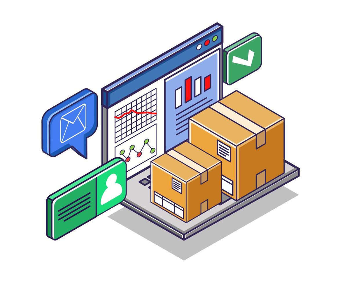 analyser les marchandises avant l'expédition vecteur