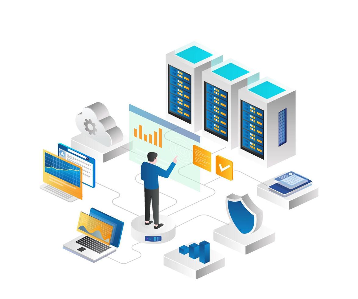 technologie de nuage de réseau de serveur vecteur