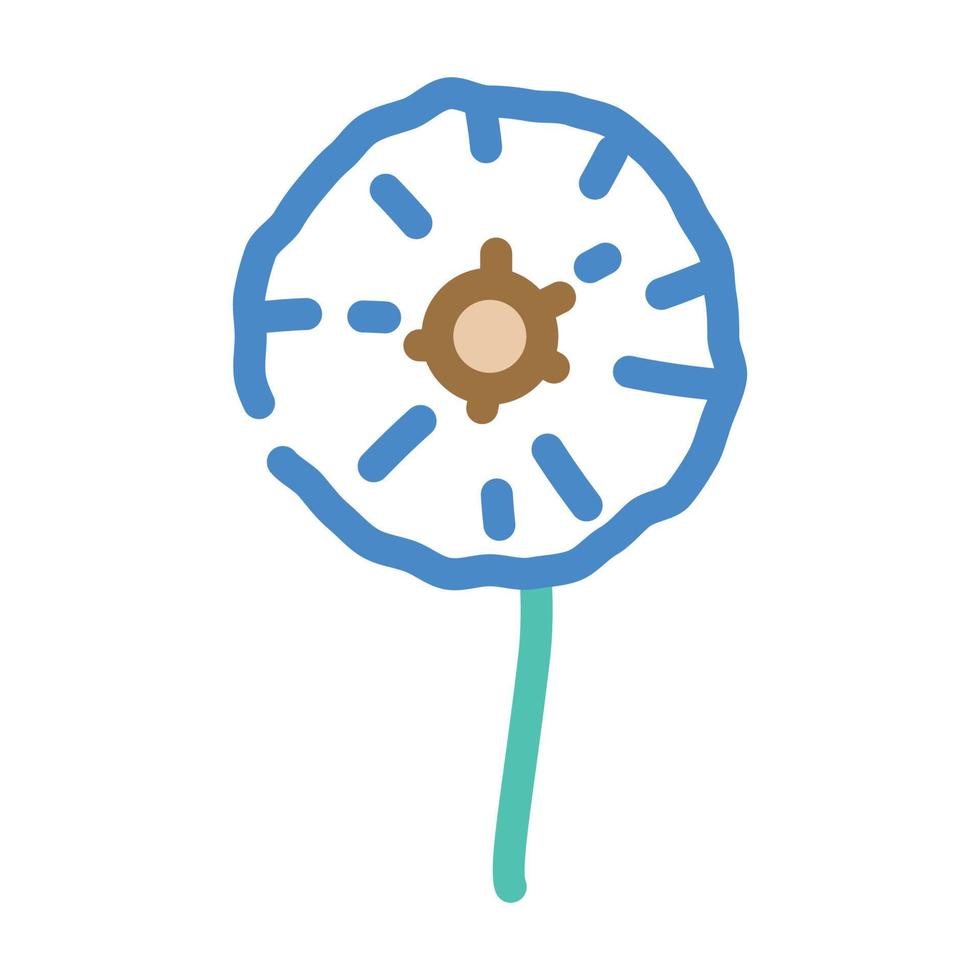 pissenlit fleur couleur icône illustration vectorielle vecteur