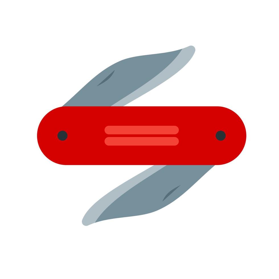 couteau de poche ranger icône multicolore plate vecteur