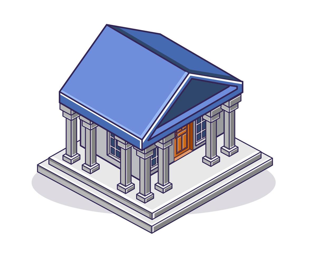 illustration de bâtiment de banque isométrique vecteur