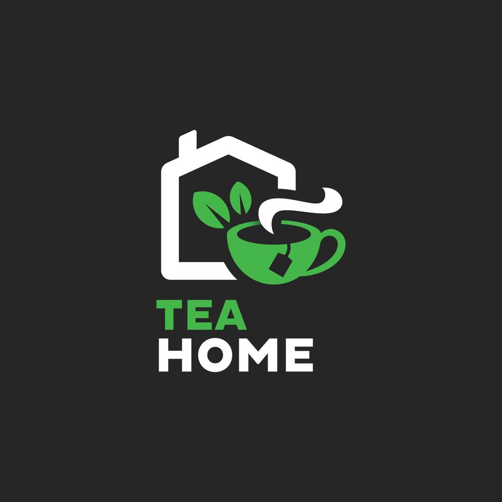 logo de thé à la maison vecteur