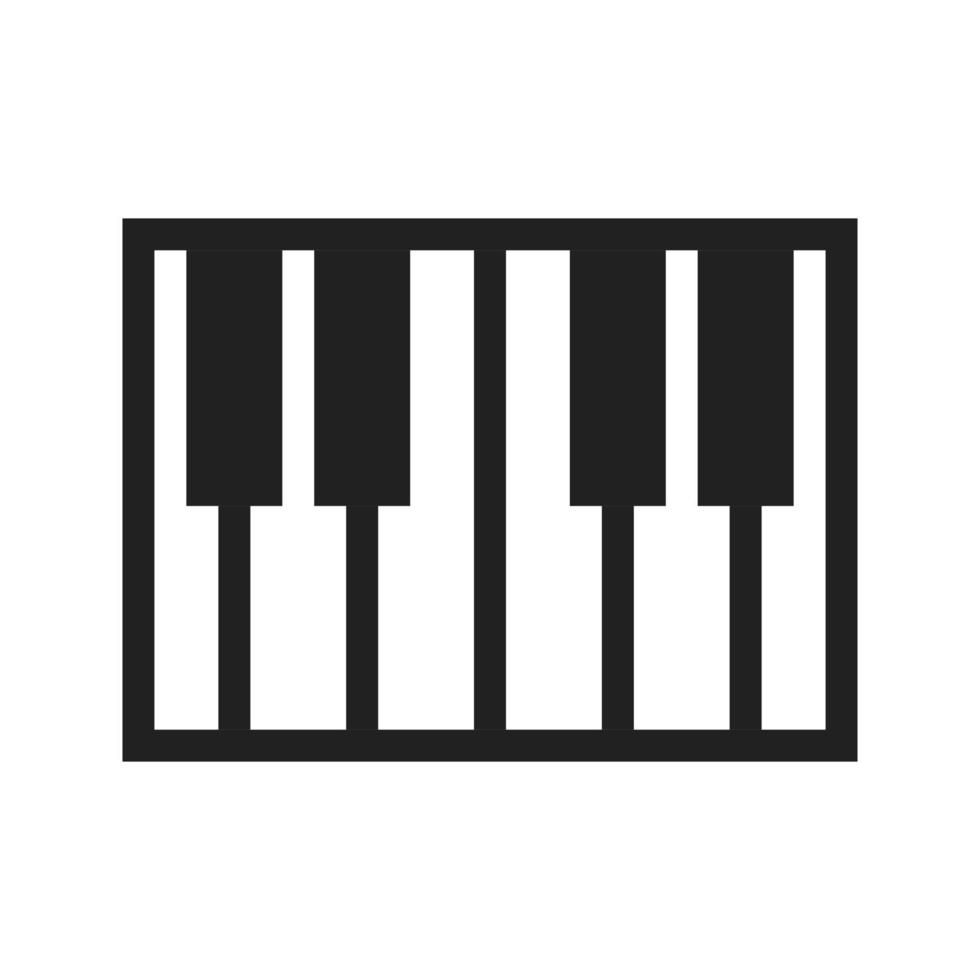 icône multicolore plate de piano vecteur