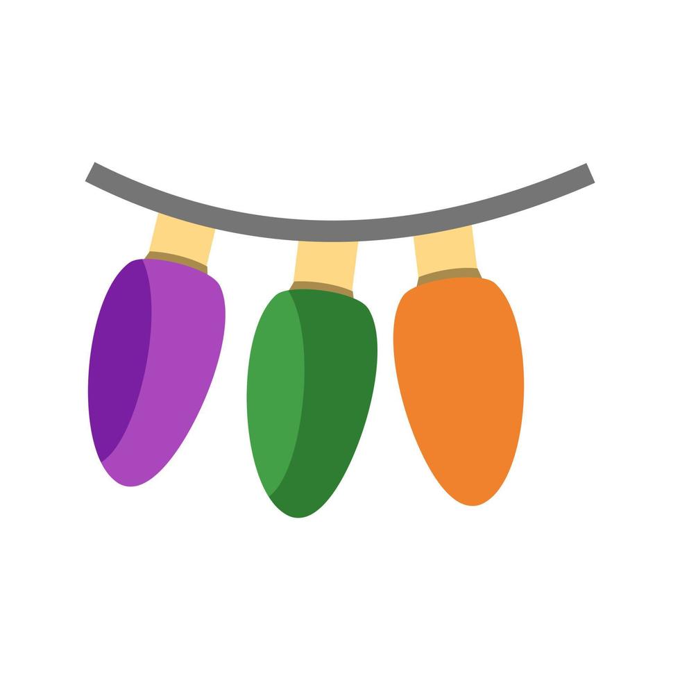 icône plate multicolore de lumières de fête vecteur