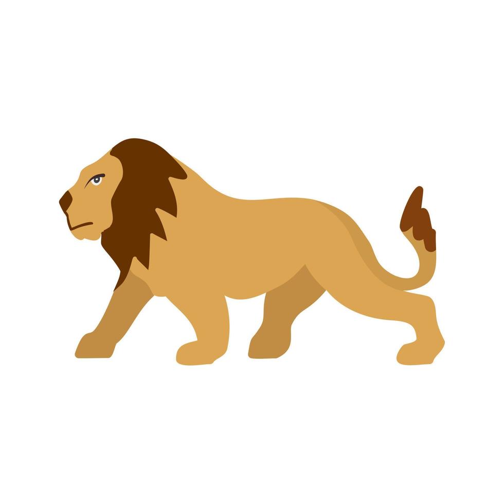 icône plate multicolore de lion vecteur