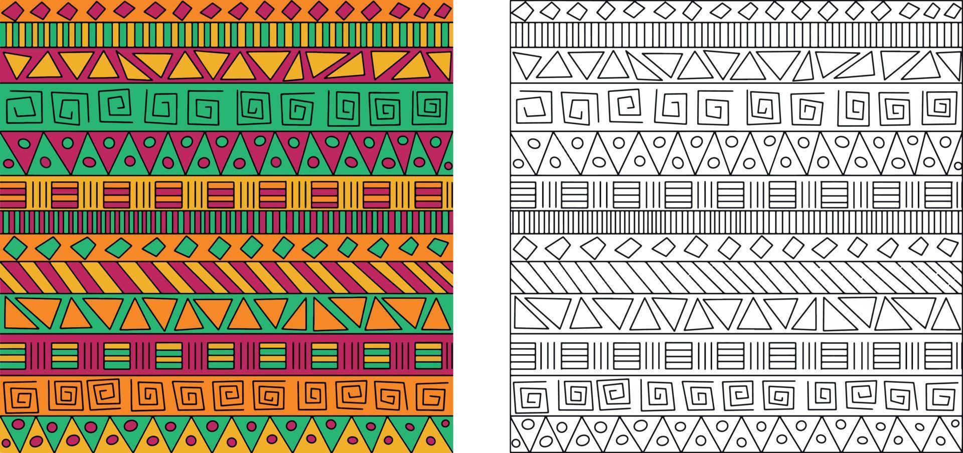 motifs africains. motif de coloration. motifs pour le design et la créativité. vecteur