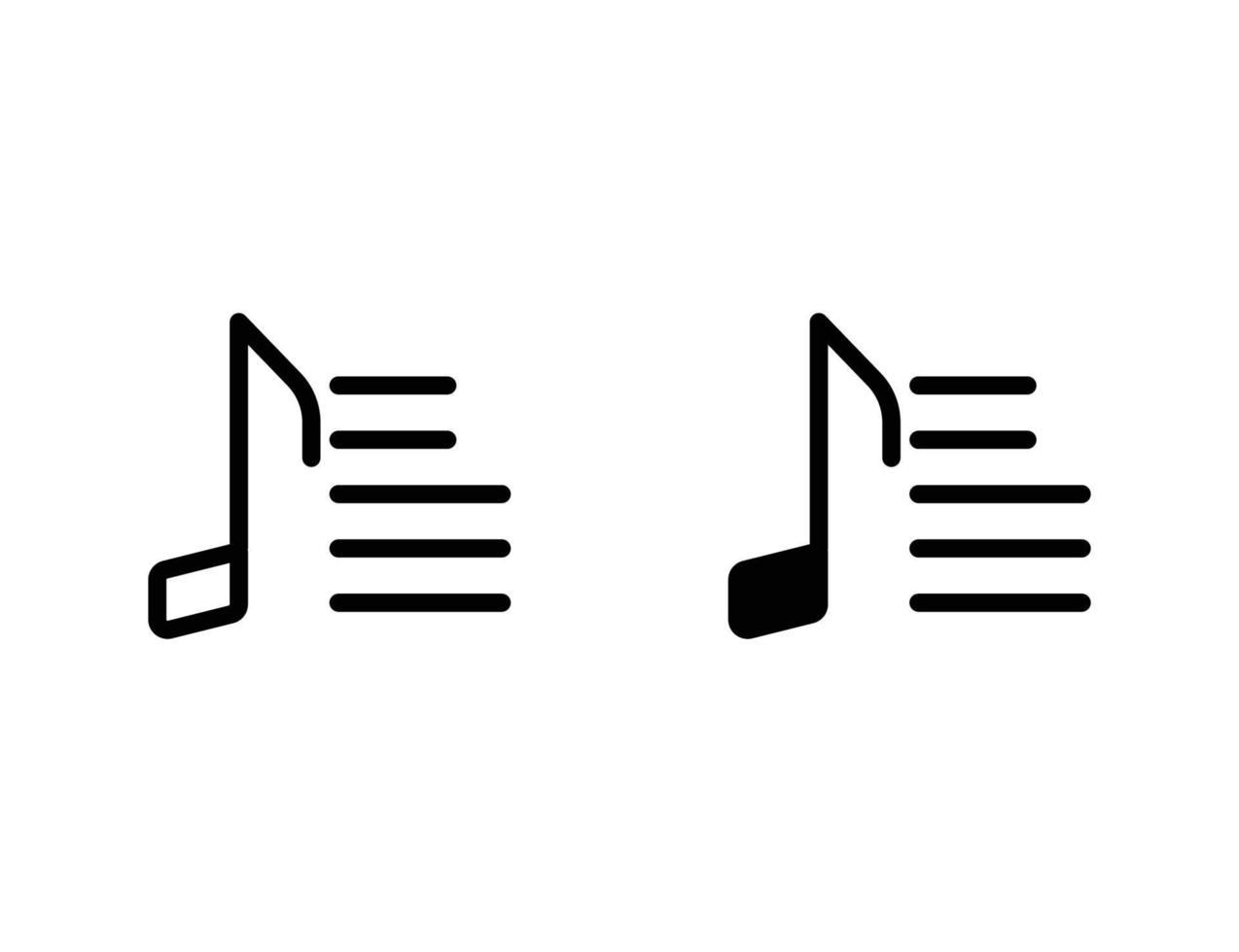 icône de paroles de chanson. icône de contour et icône solide vecteur