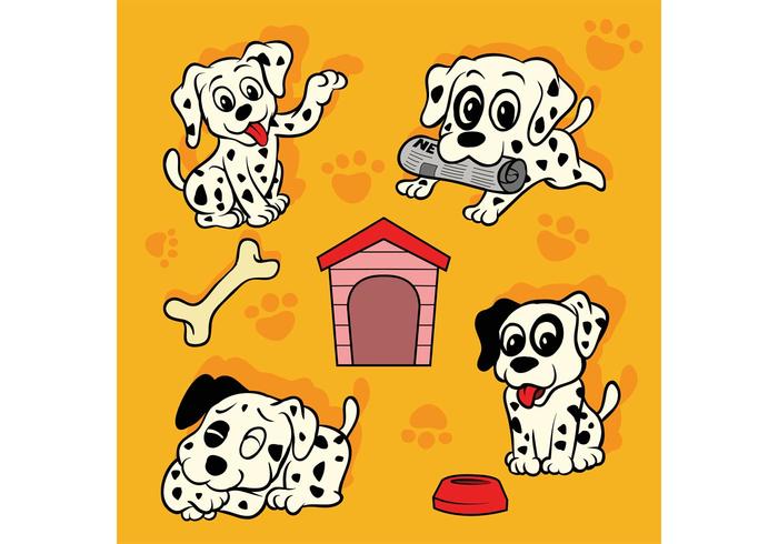 Pack Dalmatian Puppy Vector