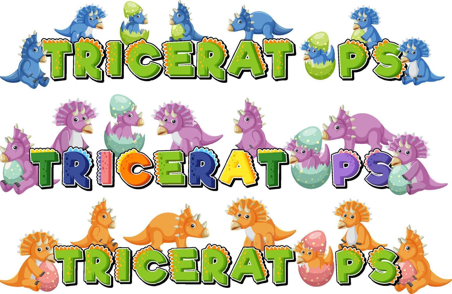 logo de police triceratops avec des personnages de dessins animés vecteur