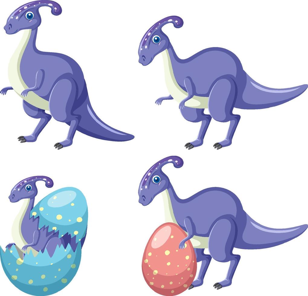 ensemble de personnages de dessins animés de dinosaures mignons vecteur