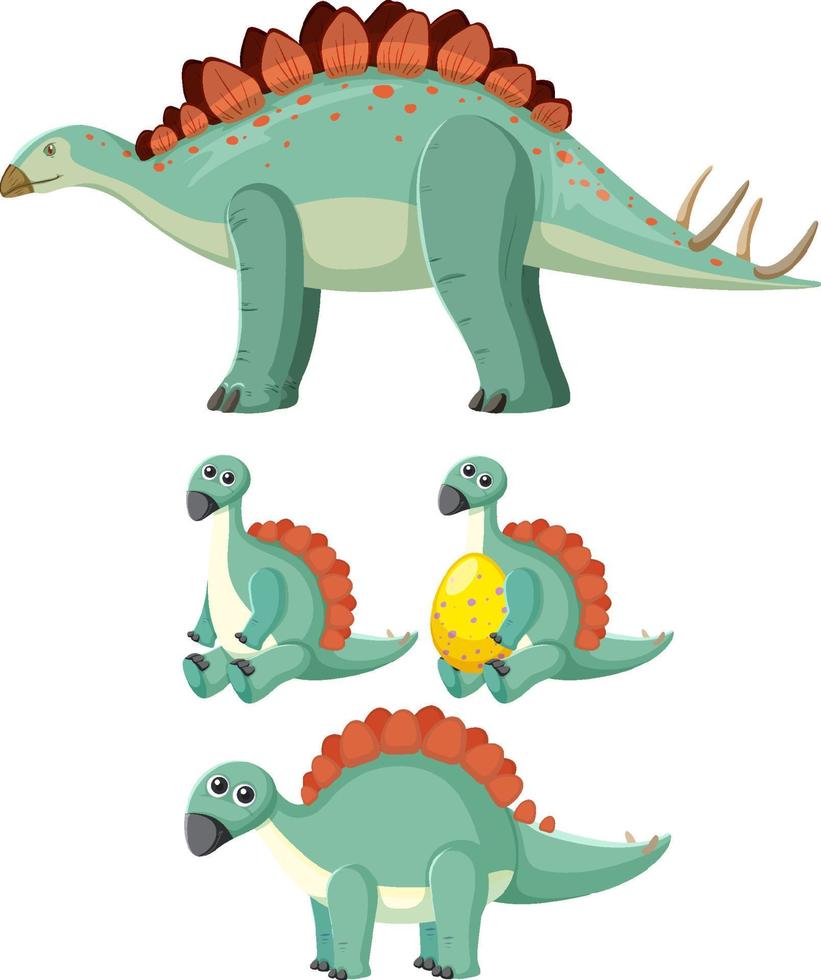 ensemble de personnages de dessins animés de dinosaures mignons vecteur