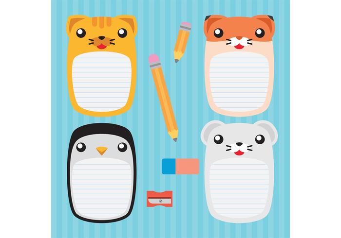 Cute animal vector notebooks