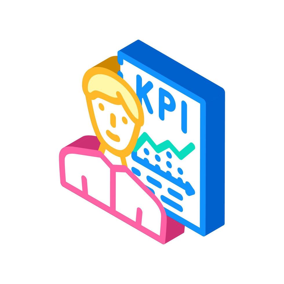 kpi vendeur isométrique icône illustration vectorielle vecteur