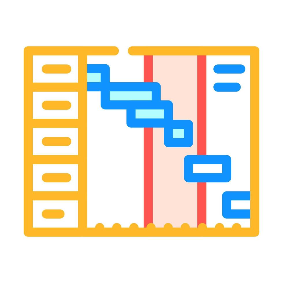 plan de temps et de tâches icône de couleur illustration vectorielle vecteur