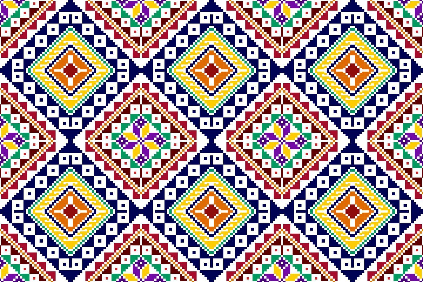 ikat abstrait motif textile ethnique géométrique sans couture. tapis en tissu aztèque ornements de mandala décorations textiles papier peint. vecteur de broderie traditionnelle textile de dinde indigène boho tribal.