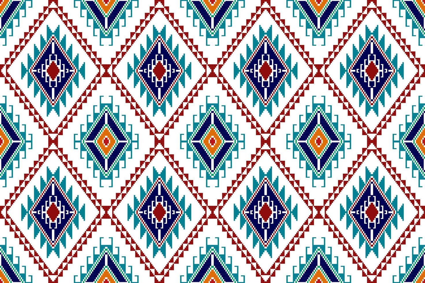 ikat abstrait motif textile ethnique géométrique sans couture. tapis en tissu aztèque ornements de mandala décorations textiles papier peint. vecteur de broderie traditionnelle textile de dinde indigène boho tribal.