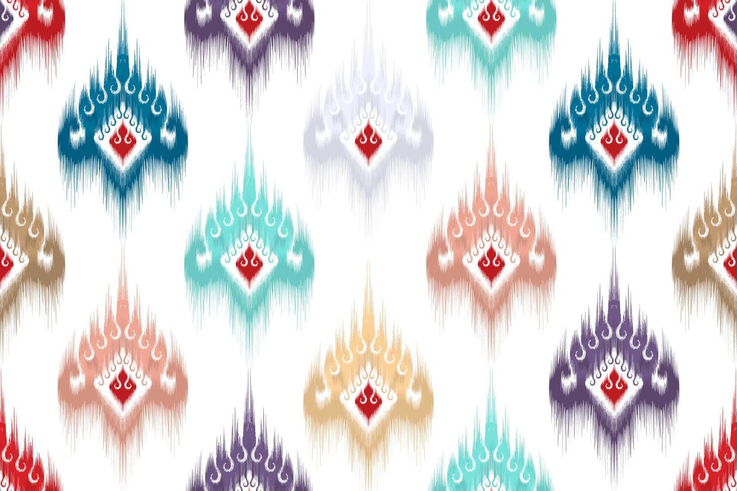 conception de modèle ethnique sans couture ikat. tapis en tissu aztèque ornements de mandala décorations textiles papier peint. tribal boho natif ethnique turquie broderie traditionnelle vecteur fond