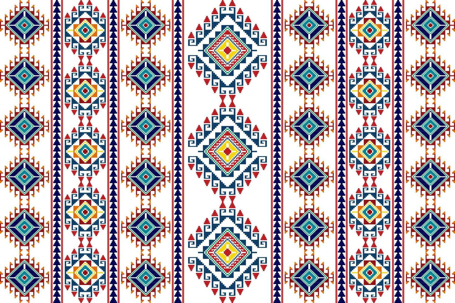 conception de modèle ethnique sans couture ikat. tapis en tissu aztèque ornements de mandala décorations textiles papier peint. tribal boho natif ethnique turquie broderie traditionnelle vecteur fond